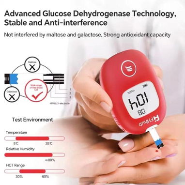glucometro, kit para medir la azúcar, tirillas y lancetas, equipo nuevo en su caja - 2/4