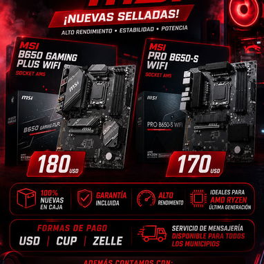 🔥 ¡MOTHERBOARDS MSI 2026 🔹MSI PRO B650 S WiFi AM5🔹 MSI B650 Gaming Plus WiFi AM5 WhatsApp 53321047 - Img 121220936