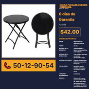 MESA PLEGABLE NEGRA REDONDA - Img 56444167