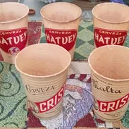 Lote de 7 vasos encerados de cerveza años 50's - Img 51794670