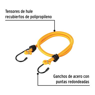 2 tensores elásticos amarillos de 60 cm, Pretul - Img 110547097