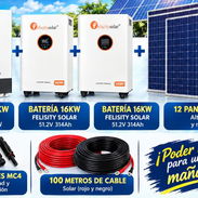 Kit solar must de inversor 12kw 110 y 220v con 2 baterías Felicity Solar de 15kwh cada uno 12 paneles solares bifaciales - Img 58285160