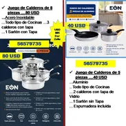 JUEGO DE CALDEROS 5-8 PIEZAS tlf 56579735/(USD-MN-Eur-Zelle)/Recogida en Marianao Transporte (Costo Adicional) - Img 54520870