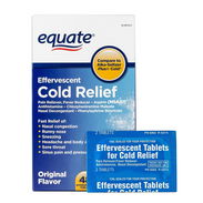 Equate Effervescent Cold Relief para la gripe analgésico y reductor de fiebre, congestión, estornudos, dolor de cabeza - Img 55006013