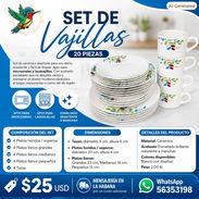 JUEGO DE VAJILLA. 4 PLATOS HONDOS, 4 LLANOS Y 12 PIEZAS MÁS - Img 55998790
