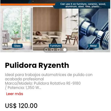 Pulidora Ryzenth. Marca/Modelo: Pulidora Rotativa RE-9180 - Img 117527839