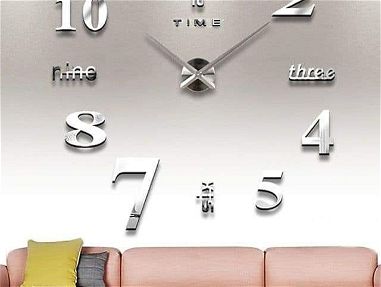 Reloj de pared grande 3d, efecto espejo - Img 67639730