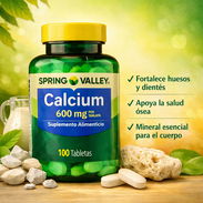 Spring Valley Calcium 600 mg, 100TAB cuida tu salud ósea y mantén tu cuerpo fuerte cada día. 12$ - Img 55857010