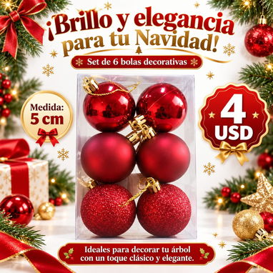 🚧 ✨ ¡DALE BRILLO Y ELEGANCIA A TU NAVIDAD! Decora tu árbol con nuestros exclusivos sets de adornos navideños. ✨ 🚧 - 4/8