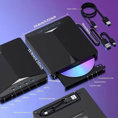 ☎️53544655 🛵 Entrega Disponible ⭐Unidad Externa CD/DVD USB 3.0 7 en 1 ⭐ - Img 126312169