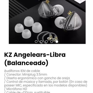 KZ Angelears-Libra (Balanceado) Audífonos IEM de cable - Img 122430902