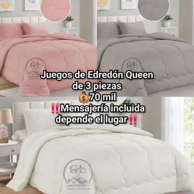 🔖Juegos de Edredón Camero, Queen y King de 3 y 5 piezas - 3/9