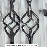 Cortinero decorativo expandible. ✔️Material : Metal. ✔️Color:  🩶Plateado 🖤Negro - Img 57243526