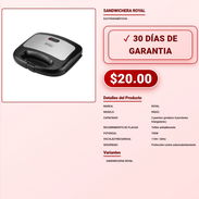 Sandwichera ROYAL RS023 con protección contra sobrecalentamiento VPT-0075 - Img 58062538