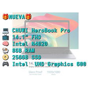LAPTOP 🎁NUEVA🎁📦CAJA, CHUWI HeroBook Pro (CWI514), 14.1" FHD IPS, Intel N4020, 8GB RAM, 256GB SSD, 8Horas - Img 57081031