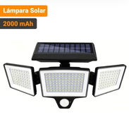 Lámpara Solar Exterior Con Sensor De Movimiento 3 Cabezales Ajustables IP65 Para Seguridad ☀️ Alimentación solar co - Img 57776985