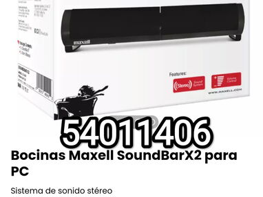 !!!Bocinas Maxell SoundBarX2 para PC Sistema de sonido stéreo / Doble función: como 2 bocinas separadas...!!! - Img main-image