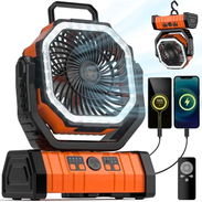 Ventilador-lámpara recargable marca SACO modelo F6 de 20000amp (nuevo en caja) con mando a distancia 50usd 52728971 - Img 57687639
