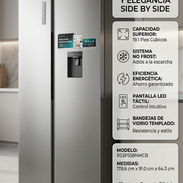 Refrigerador Hisense Side by Side 19.1P por $1090 USD | Envío Incluido, Garantía y Factura | No Frost y Táctil - Img 57778340