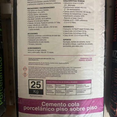 Cemento cola porcelanico ideal para cerámica porcelanato y revestimiento - 3/3