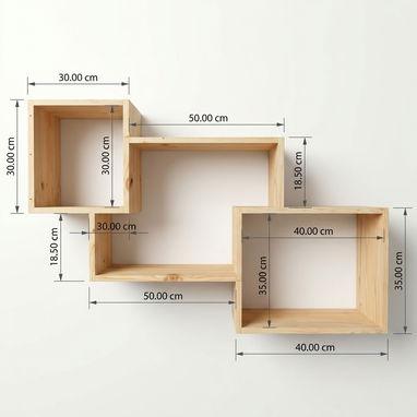 Estante modular aéreo en madera de pino, de gran capacidad y diseño versátil para cualquier espacio del hogar. - Img 123725057