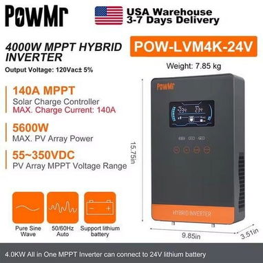 📞53884600.🎇 Inversor Solar Híbrido PowMr 4KW 24V🎇 Mensajería disponible.🚴 - Img 117559619