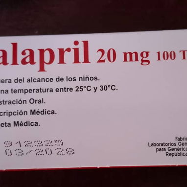 ©️- Enalapril 20mg, 1 Tira de 10 Tableta -©️ - Img 106176323