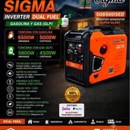 PLANTA ELÉCTRICA SIGMA Inverter 6500W pico y 5000W continuos* Gasolina y Gas - Img 56240984