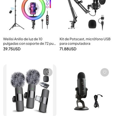 Micrófonos y aros de luz con trípode para creadores de contenido - 3/4