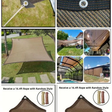 Toldo malla para sombra marrón 2×7m $38 Y 2x4m$23 - 2/2