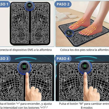 🌟🦶 Masajeador de pies eléctrico EMS: alivio total, mejora la circulación y relaja músculos cansados en casa o viajes - 4/6