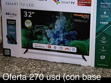 Televisores marca Premier. Smart tv de 32” nuevos, con dos mandos, base para pared, 8gb de memoria interna,2 puertos usb - Img main-image-44599043