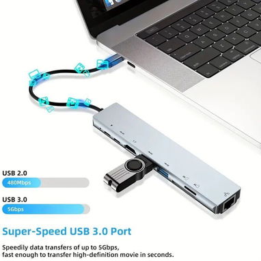 🔌💻 8 en 1 USB-C HUB – Estación de Acoplamiento Multifunción - Img 102146217