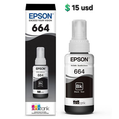 🔸 Tinta EPSON 544 y 664 🔹 NEGRA 🔹 ORIGINAL 💲 15 usd - Img 117086895
