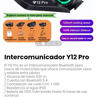 Intercomunicador Y12 Pro. Perfecto para mantenerte conectado, escuchar música o seguir el GPS - Img 113831736