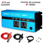 Inversor de corriente 1000W con encendedor 2 toma corrientes y 4 salida USB    127V   52496592 - Img 44359025