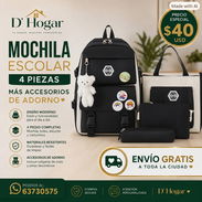 Mochila escolar 4 piezas. Domicilio Incluido - Img 57027613