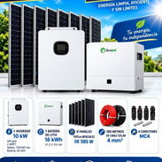 Kit solar de 10kw de inversor con 16kw de batería Sunpal+ 8 paneles bifaciales de 585w+100m cable solar +4 conectores - Img 58105363