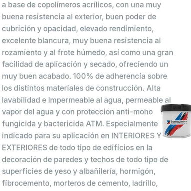 Pintura vinil euroquimica y isaval 15 litros antimoho ATM blanco coco importadas de España - Img 119575966