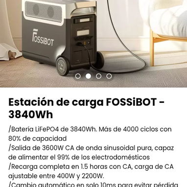 Estación de carga FOSSiBOT - 3840Wh /Batería LiFePO4 de 3840Wh. Más de 4000 ciclos con 80% de capacidad. Nueva - Img 108435580