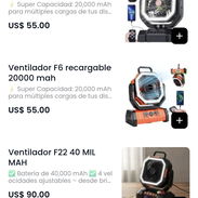 Ventilador de 20 o 40 mil mah. 0km garantia no te kdes a oscuras ni pases calor somos tienda fisica - Img 57430077
