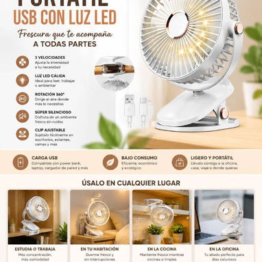 Ventilador de pinza recargable - 2/2
