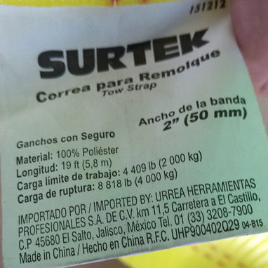 Cintas de remolque para autos. 2 toneladas - 2/3