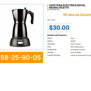 CAFETERA ELÉCTRICA ROYAL NEGRA/ RCE1711 . - Img 57236678