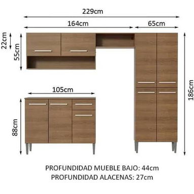 ✅️ Muebles modernos de madera, para decorar cocina (integral) 🩶🤍 Importados. - 3/3
