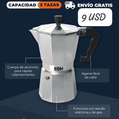 Cafeteras eléctricas de 3 y 6 tasas y cafeteras normales de estufa - 5/8