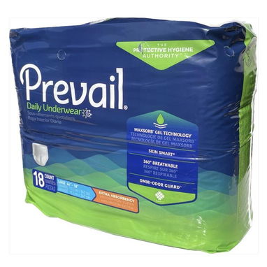 Culero Pañal Desechable de adulto Prevail Per-Fit Daily Briefs Large 18 count - Img 121228776