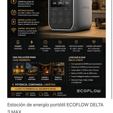 🔋 ESTACIONES DE ENERGÍA ECOFLOW ✨ Nuevas | 🚚 Entrega inmediata - 5/8