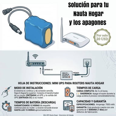 MANTENGA SU CONEXIÓN A INTERNET AÚN SIN ELECTRICIDAD 💥 BATERÍAS PARA SU EQUIPO NAUTA HOGAR 🔥52415332 - Img 123560915