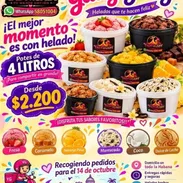 Sabrosas y cremosas tinas de helado ...varios sabores disponibles.Lo pruebas 1 vez y te enamora!! - Img 58258100
